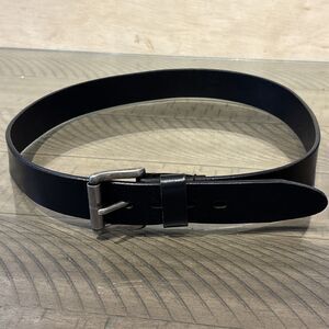 Black Belt  Leather With Silver Tone Buckle 34”